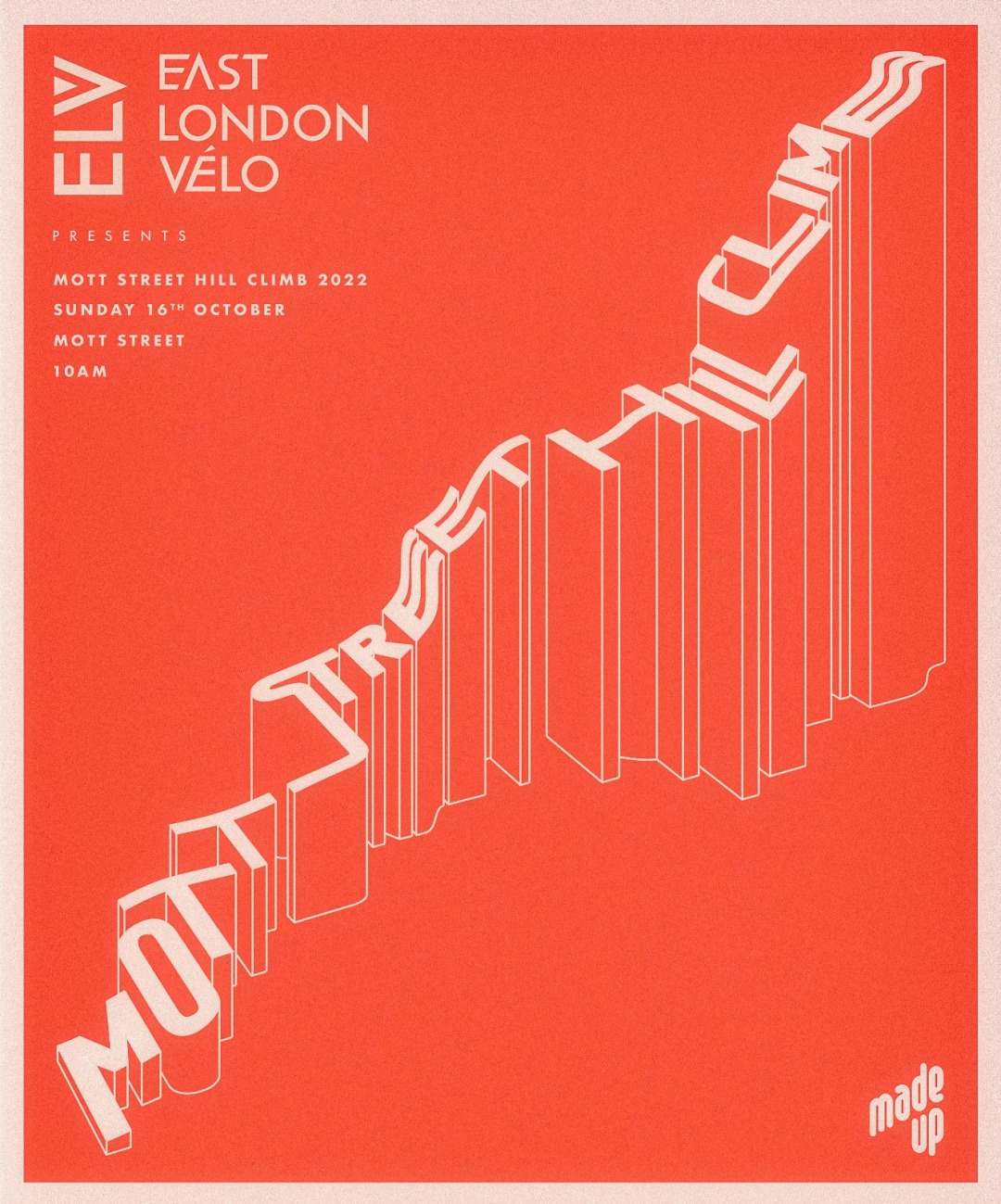 A poster describing the details of the Hill Climb, and its elevation